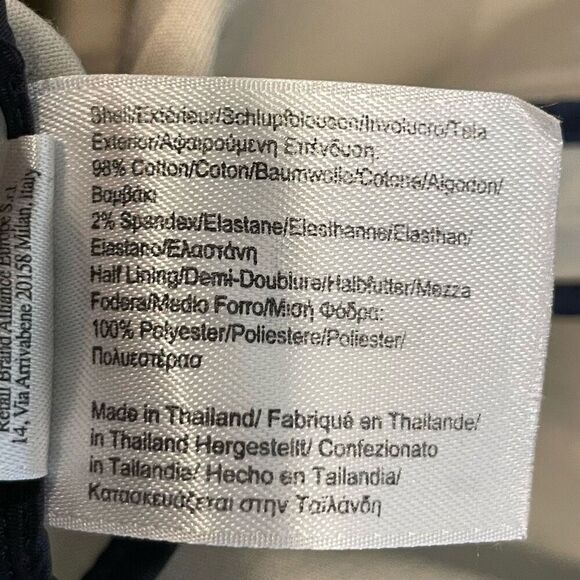 Brooks Brothers Navy Blue Beige Stretch 346 Sleeveless Sheath Dress Size 8 - Picture 4 of 7